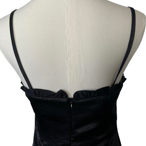 Storets Y2K Satin Cocktail Dress NYE Party Black Mini Dress Size Small - Picture 4 of 10